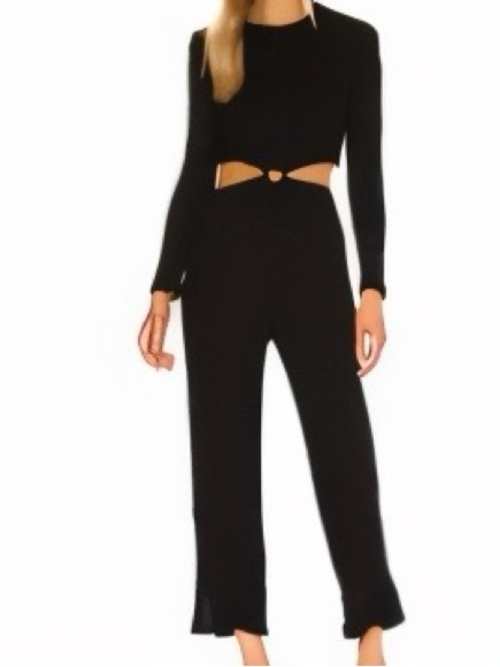 LNA Banx Black Wide Leg Cutout Jumpsuit Large NWT